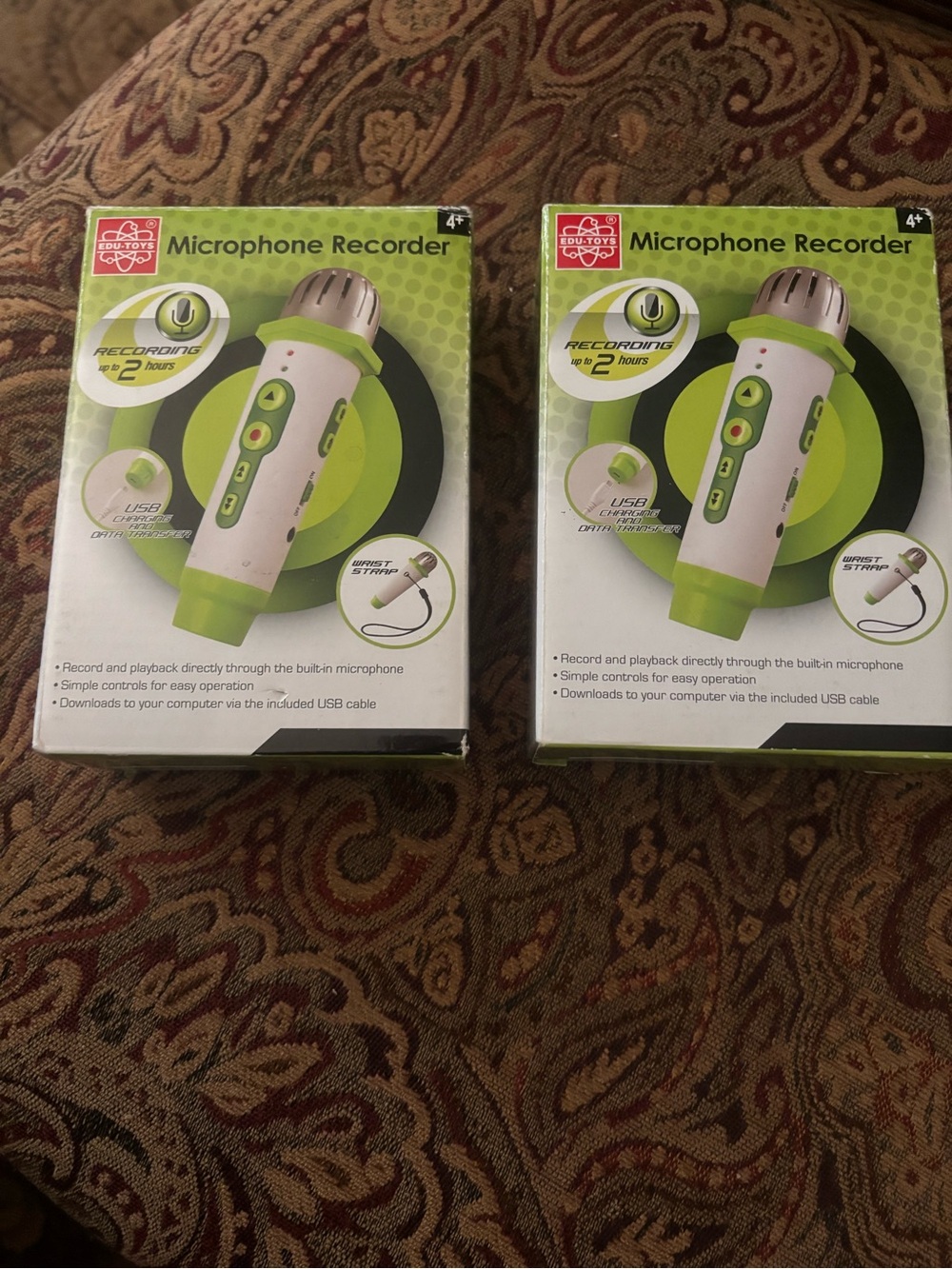 Edu toys (2) Brand new Kids Microphone Recorder - Green Portable Voice Recorder